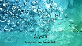  Presentation with abstract watercolor bubbles - Beautiful presentation design featuring abstract water with bubbles backdrop and a teal colored foreground