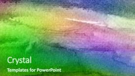  Presentation with abstract watercolor - Beautiful PPT theme featuring abstract watercolor painted background backdrop and a forest green colored foreground