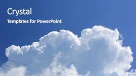  Presentation with abstract blue white - PPT theme with abstract white clouds in blue background and a ocean colored foreground