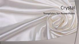  Presentation with silk - Presentation theme having abstract white silk fabric background background and a light gray colored foreground