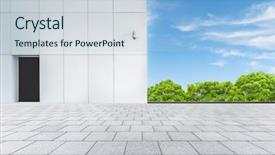  Presentation with surveillance - Beautiful PPT theme featuring abstract white wall with a surveillance camera backdrop and a light blue colored foreground