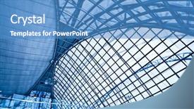  Presentation with blue abstract - Amazing theme having abstract wide blue airport ceiling backdrop and a teal colored foreground