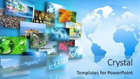  Presentation with television - Audience pleasing presentation theme consisting of abstract widescreen - best television and internet production backdrop and a light blue colored foreground