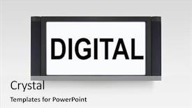  Presentation with television - Presentation design consisting of abstract widescreen - digital television on white wall background and a white colored foreground