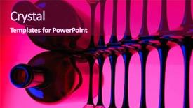  Presentation with color pink - Presentation theme enhanced with abstract wine bottle and glass pink and blue color background and a violet colored foreground