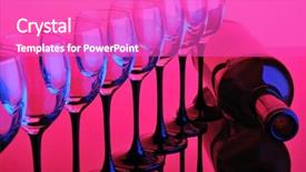  Presentation with color pink - Amazing slides having abstract wine bottle and glass pink blue color backdrop and a coral colored foreground