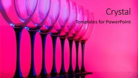  Presentation with color pink - Theme with abstract wine glass pink and blue color background and a coral colored foreground