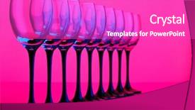  Presentation with color pink - Presentation theme with abstract wine glass pink and blue color background and a coral colored foreground