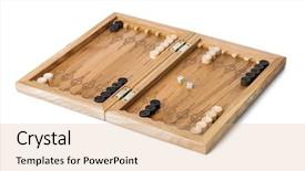  Presentation with win win - PPT layouts featuring backgammon playing field and dices background and a coral colored foreground