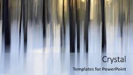  Presentation with abstract green forest - Presentation having abstract winter forest scene intentional background and a light blue colored foreground