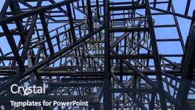  Presentation with abstract art - PPT theme consisting of abstract wooden construction of art background and a navy blue colored foreground