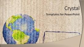  Presentation with environmental - Audience pleasing presentation design consisting of abstract world map print backdrop and a lemonade colored foreground