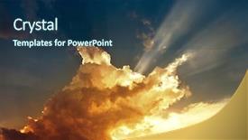  Presentation with clearing storm - Slides having abstract yellow background texture - dramatic sky before storm background and a navy blue colored foreground