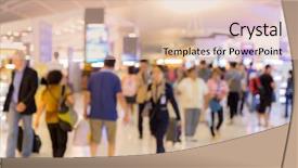  Presentation with airport - PPT theme having abstrast blurred background airport boarding background and a lemonade colored foreground