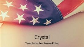  Presentation with american flag - Cool new PPT theme with abstratc design - american flag filtered image processed backdrop and a coral colored foreground
