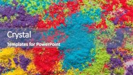  Presentation with abstract color powder explosion - Colorful slides enhanced with abstratc design - colored powder abstract background close-up backdrop and a  colored foreground