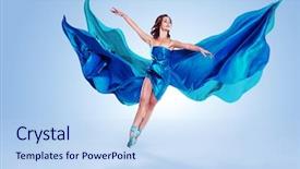  Presentation with grace - Slide set enhanced with abtract - beautiful ballet dancer with flowing background and a sky blue colored foreground