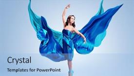  Presentation with grace - Presentation theme consisting of abtract - beautiful ballet dancer with flowing background and a light blue colored foreground