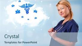  Presentation with abstract medical - Presentation consisting of abtract - beautiful young doctor with abstract background and a sky blue colored foreground