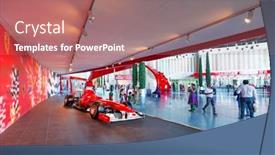  Presentation with amusement park - Beautiful presentation theme featuring abu-dhabi-uae-march-27 backdrop and a coral colored foreground