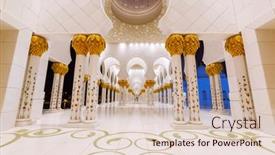  Presentation with uae zayed grand mosque - Audience pleasing presentation design consisting of abu-dhabi-uae-march-27 backdrop and a lemonade colored foreground