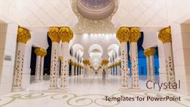  Presentation with uae zayed grand mosque - PPT theme enhanced with abu-dhabi-uae-march-27 background and a soft green colored foreground