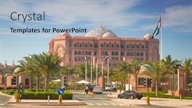  Presentation with five stars - Amazing PPT theme having abu-dhabi-uae-march-29 backdrop and a light blue colored foreground