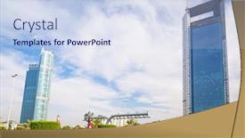  Presentation with construction company - Colorful presentation design enhanced with abu-dhabi-uae-march-29 backdrop and a sky blue colored foreground