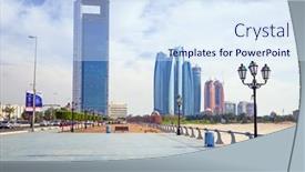  Presentation with construction company - Presentation design featuring abu-dhabi-uae-march-29 background and a sky blue colored foreground