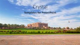  Presentation with five stars - Presentation theme featuring abu-dhabi-uae-march-29 background and a light blue colored foreground