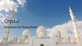  Presentation with abu dhabi - Slide deck enhanced with sheikh zayed mosque abu dhabi background and a teal colored foreground