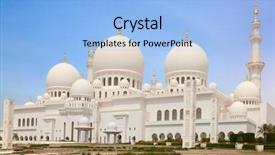  Presentation with zayed - Beautiful slide set featuring abu dhabi united arab emirates backdrop and a light blue colored foreground