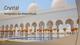 Presentation with abu dhabi - Presentation design enhanced with abu dhabi united arab emirates background and a light blue colored foreground