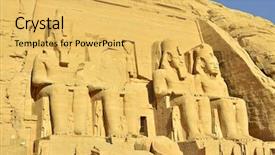  Presentation with abu simbel - Colorful slide set enhanced with abu simbel temple egypt backdrop and a yellow colored foreground