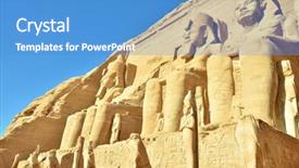  Presentation with abu simbel - Colorful PPT theme enhanced with abu simbel temple egypt backdrop and a teal colored foreground