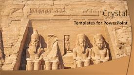  Presentation with abu simbel - Presentation theme consisting of abu-simbel-temples-near background and a coral colored foreground