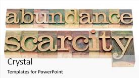  Presentation with color blocks - Presentation featuring abundance and scarcity - isolated words background and a white colored foreground