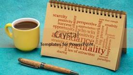  Presentation with positive mindset - Colorful slides enhanced with abundance-mentality-word-cloud backdrop and a yellow colored foreground