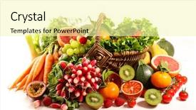  Presentation with fruit and vegetable - Audience pleasing PPT theme consisting of abundant - abundance fruit and vegetable isolated backdrop and a blonde colored foreground