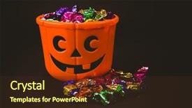  Presentation with colorful - Slide deck featuring chocolates during halloween over black background and a tawny brown colored foreground