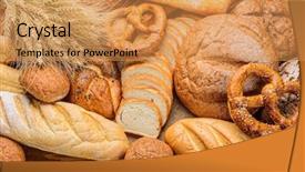  Presentation with bread - Slide set featuring bakery - fresh bread and wheat background and a yellow colored foreground