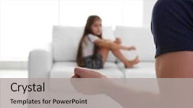  Presentation with punishment - PPT theme featuring child physical abuse - father's fist as punishment background and a light gray colored foreground