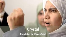  Presentation with woman muslim - Slide deck consisting of abused women - angry two woman muslim background and a gray colored foreground