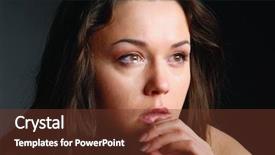  Presentation with woman crying - Amazing PPT layouts having abused women - crying woman backdrop and a tawny brown colored foreground