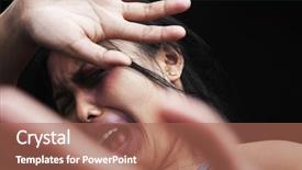  Presentation with violence women - Audience pleasing PPT layouts consisting of abused women - young woman defending herself can backdrop and a coral colored foreground