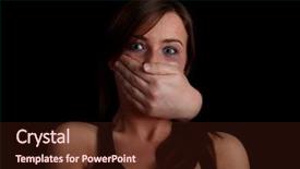  Presentation with black woman praying - Presentation design featuring young people in campus lounge connected on smartphone background and a coral colored foreground