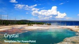  Presentation with natural park yellowstone - Slide deck consisting of abyss pool yellowstone np background and a ocean colored foreground