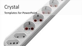  Presentation with power - Colorful slides enhanced with ac circuit - power surge isolated on white backdrop and a white colored foreground