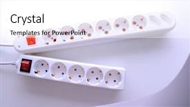  Presentation with hydroelectric power planet - Presentation design consisting of ac circuit - power surges isolated on white background and a white colored foreground