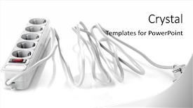  Presentation with electrical engineer surge protection - Slide deck with ac circuit - surge protector isolated on white background and a white colored foreground